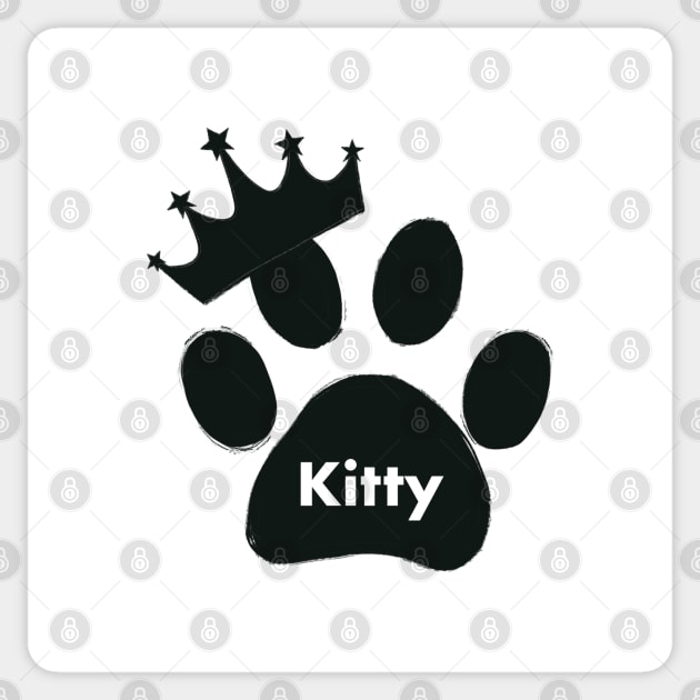 Kitty cat name made of hand drawn paw prints Sticker by GULSENGUNEL